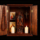 Our Lady of Guadalupe Round Wooden Tabletop Ornament