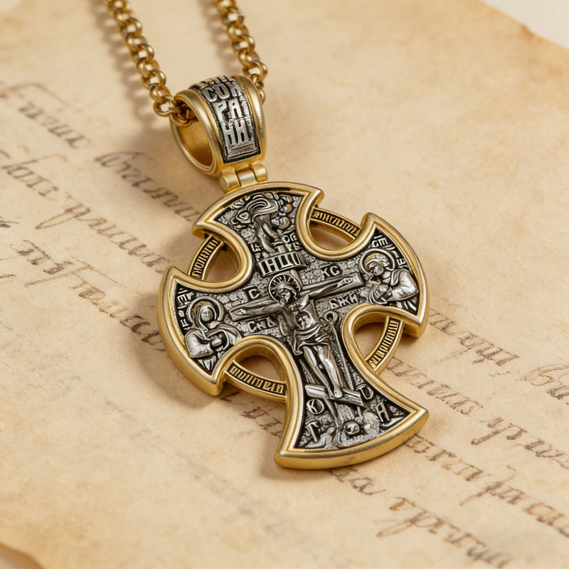 silver 925 リバーシブル キリスト クロス レゲエ ジーザス ラスタ 925 Silver Risen Christ Episcopal Cross, 8x10 cm | online sales on
