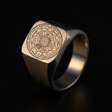 Seal of the Seven Archangels Stainless Steel Men's Trigger Finger Seal of Solomon