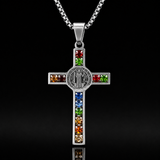 Gemstone St. Benedict Cross Necklace: Wear Protection & Faith With Radiance