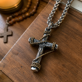 Hand-Wrapped Antique Copper Cross Necklace – Christian Faith Pendant