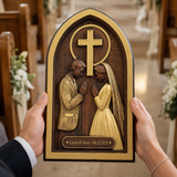 Hand-Carved Beechwood Christian Marriage Prayer Plaque – Personalized Wedding & Anniversary Gift