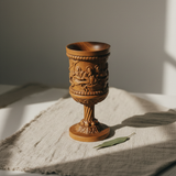 Boxwood "Last Supper" Chalice  Hand-Carved Communion Cup | Eternal Symbol of Redemption & Fellowship