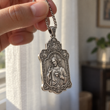 S925 Sterling Silver Sacred Heart of Jesus Pendant Necklace – Christian Faith Religious Jewelry