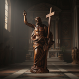 “He Is Risen” — Hand-Carved Boxwood Jesus Resurrection Statue | Symbol of Hope, Faith & New Life