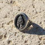 925K Sterling Silver Praying Hands Ring - Christian Symbol of Faith and Devotion