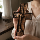 Christ Still Reaches Down – Hand-Carved Beechwood Savior Cross - craftsmanship detail