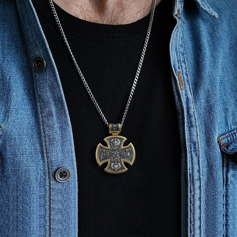 S925 sterling silver double-sided Jesus and Virgin Mary necklace