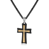 Silver & Black Textured Cross Necklace: A Stylish Fusion of Faith and Edge