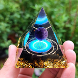 Amethyst Crystal Ball with Obsidian Orgone Pyramid