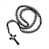 Black gallstone rosary five-segment hand-held rosary cross pendant
