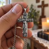 Trinity Crucifix Necklace – Father, Son & Holy Spirit Christian Cross Pendant