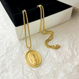 18K Gold Virgin Mary of Guadalupe Necklace