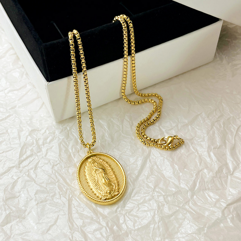 18K Gold Virgin Mary of Guadalupe Necklace