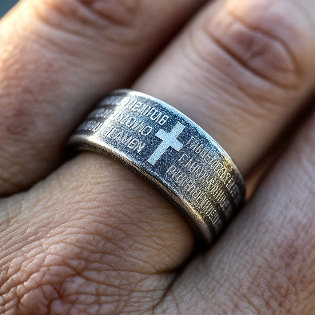Scripture Faith Ring Stainless Steel Scripture Cross Rings: Faith, an Eternal Psalm Engraved ...