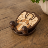 Beechwood Guardian Angel Adjustable Phone Stand – Faith-Inspired Wooden Desk Holder