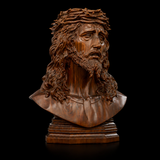 Boxwood Jesus Crown with Thorns Half-Length Desktop Ornament