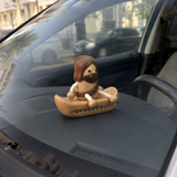 Handcrafted Jesus Car Display Number Plate Ornament, Made from Walnut and Beech Wood