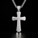 Christian Cross Necklace – Solid Rosewood & Titanium Steel Faith Pendant