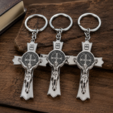 Saint Benedict Cross Keychain – Your Daily Shield of Faith and Protection - side view