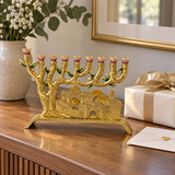 Golden Jerusalem 9-Branch Menorah: Light That Ties to the Holy City