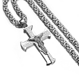 Titanium Steel Lord’s Prayer Crucifix Necklace