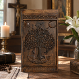 Handcrafted Beechwood Tree of Life Urn — A Testament to Eternal Life in Christ 🌿✞