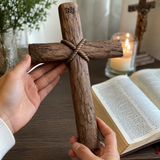 Hand-Carved Beechwood Intertwined Cross of Unity in Christ