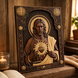 Unser Herr Jesus Heiliges Herz Holz Schnitzerei - Christlich-katholisches personalisiertes Schnitzgeschenk