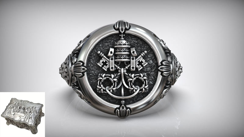 S925K Silver St. Peter's Key to Heaven Ring