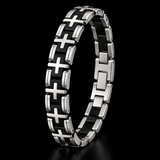 Men's Stainless Steel Cross Bracelet – Christian Faith Jewelry | Silver & Gold-Tone Options