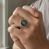 Jesus Crown of Thorns Signet Ring – Christian Faith Cross Ring