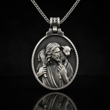 Good Shepherd sterling silver necklace inspired by Christ's loving care