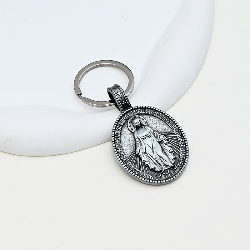 Virgin Mary Miraculous Medal Zinc Alloy Necklace