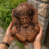 Jesus Crown of Thorns Beechwood Sculpture - product view