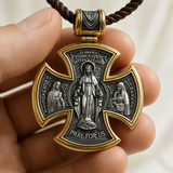 S925 sterling silver double-sided Jesus and Virgin Mary necklace