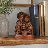 Holy Family Round Wooden Tabletop Ornament