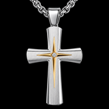 Starburst Cross Necklace – Silver Christian Pendant