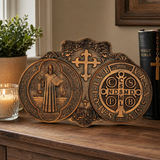 St. Benedict's Exorcism Medal Christian Exorcism Plaque - Wall Decor