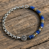 Boho Natural Stone Compass Beaded Bracelet