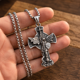 New titanium steel/S925K silver Archangel St. Michael necklace