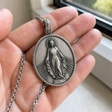 Pure Tin Miraculous Medal Virgin Mary Necklace