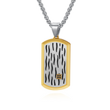 Water Ripple Texture Dog Tag Pendant Necklace