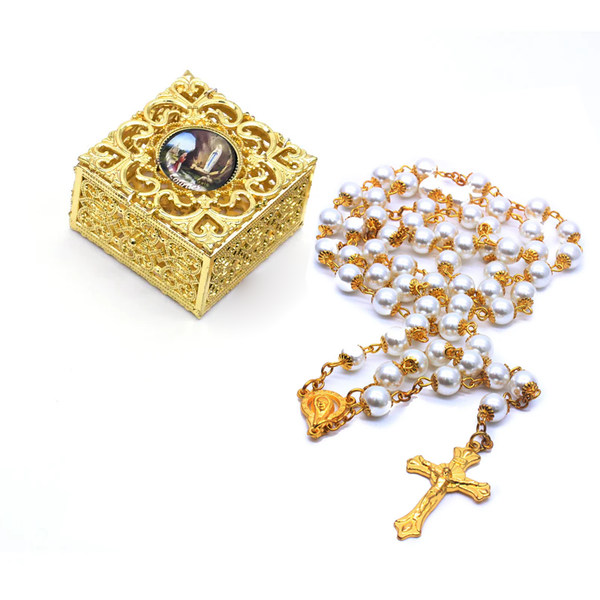 Gold Plated Icon Rosary With Box