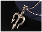 Poseidon Trident Necklace Men's Lucky Charm