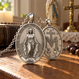 S925 Silver/Titanium Steel ‘Miracle’ Medallion Necklace
