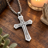 Modern Two-Tone Cross Necklace – A Bold Daily Reminder of Faith
