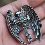 Guardian Angel Wings Cross Pendant Necklace
