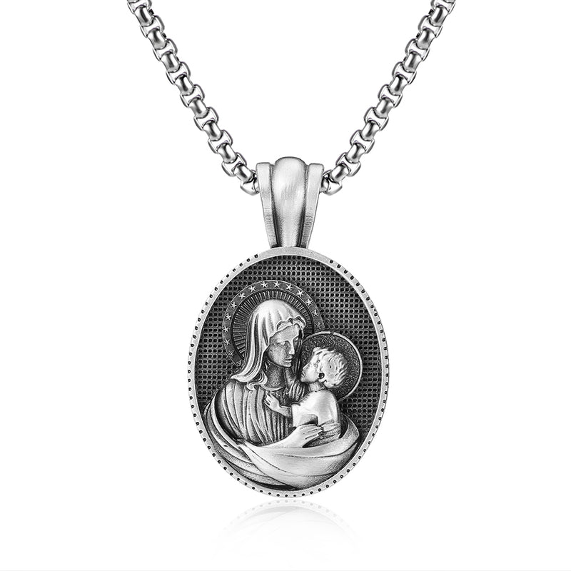 Blessed Virgin Mary Madonna and Infant Jesus Necklace