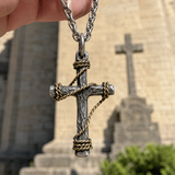 Hand-Wrapped Antique Copper Cross Necklace – Christian Faith Pendant